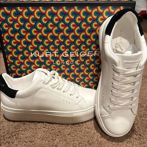 Kurt Geiger Laney leather White and Black Sneakers